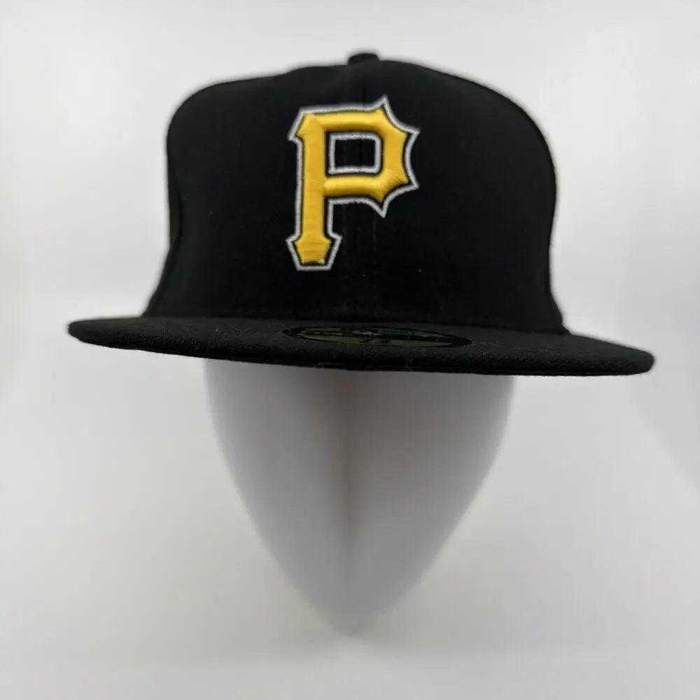 Pittsburgh Pirates New Era 59FIFTY Fitted Hat 7 3/8 Black MLB Baseball Cap New